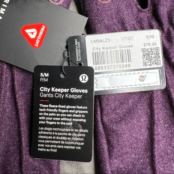 Lululemon City Keeper Gloves NWT S/M Purple Black (HTGT) *Fleece Lined - Picture 14 of 16